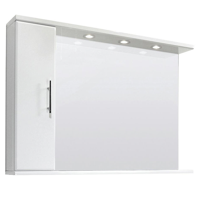 Premier Delaware High Gloss White Illuminated Mirror Cabinet W1050 x D170mm - VTY028 Large Image