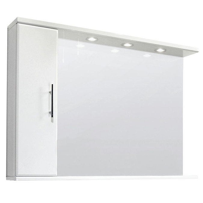Premier Delaware High Gloss White Illuminated Mirror Cabinet W1200 x D170mm - VTY029 Large Image