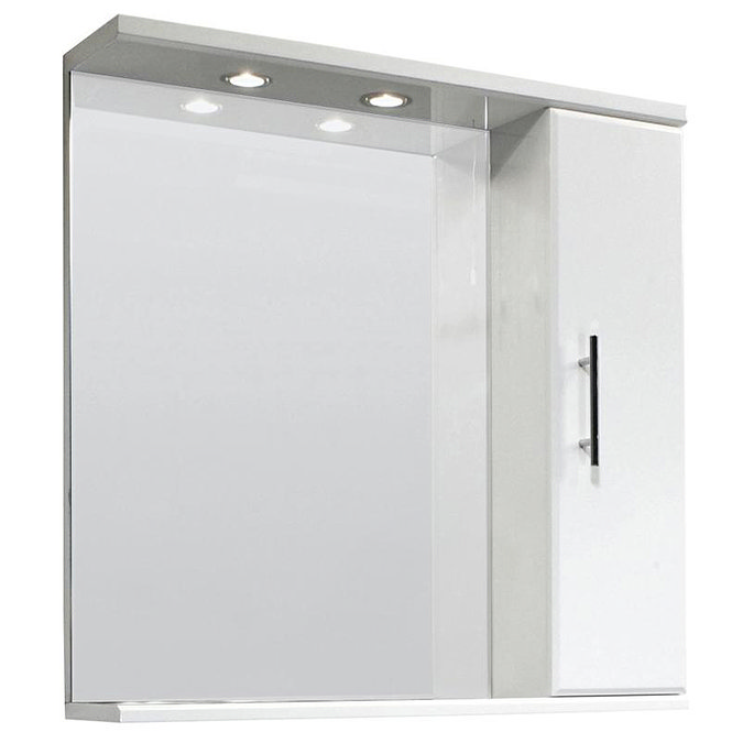 Premier Delaware High Gloss White Illuminated Mirror Cabinet W750 x D170mm - VTY007 Large Image