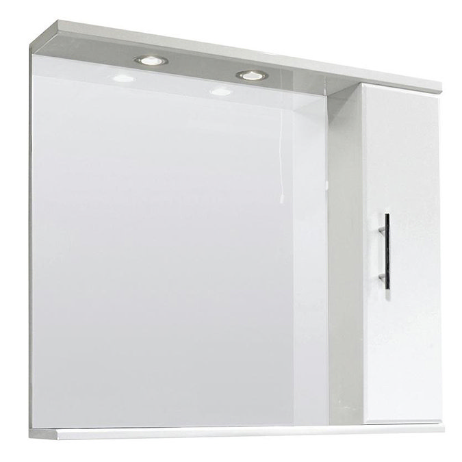 Premier Delaware High Gloss White Illuminated Mirror Cabinet W850 x D170mm - VTY027 Large Image