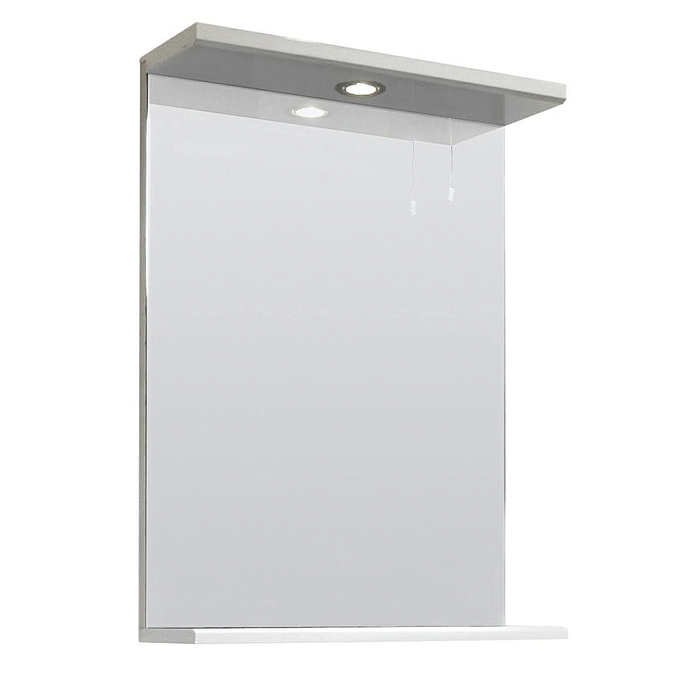 Premier Delaware High Gloss White Illuminated Mirror W550 x D170mm - VTY031 Large Image