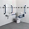 Milton Doc M Pack - Accessible Bathroom Toilet, Basin + Blue Grab Rails Large Image