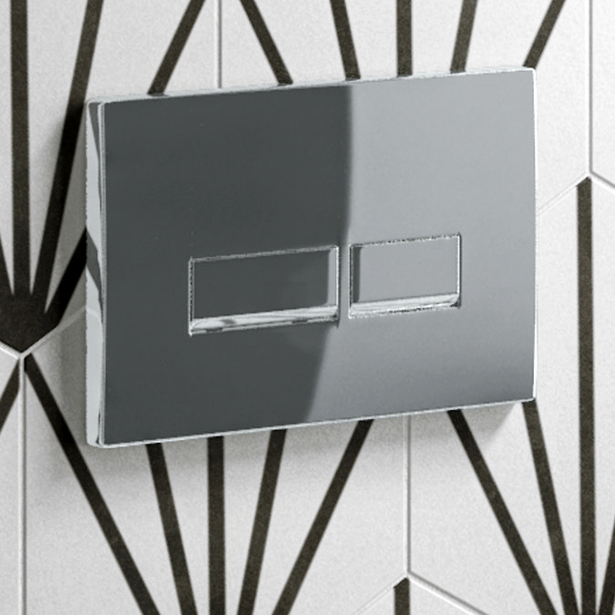 Arezzo Toilet Cistern Frame with Chrome Dual Flush Plate for Wall Hung Pans - Square Buttons