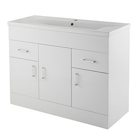 Premier Eden Minimalist Gloss White Vanity Unit W1000 x D400mm - VTNB1000 Large Image
