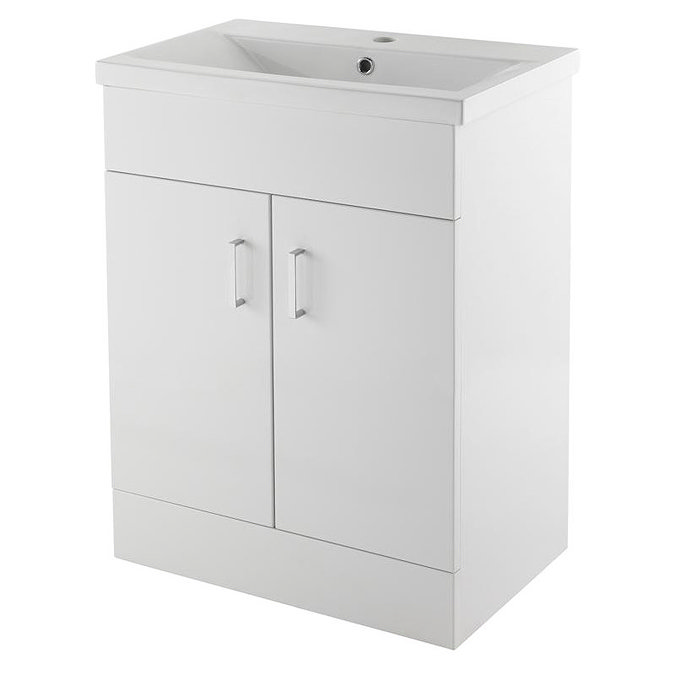 Premier Eden Minimalist Gloss White Vanity Unit W600 x D400mm - VTNB600 Large Image