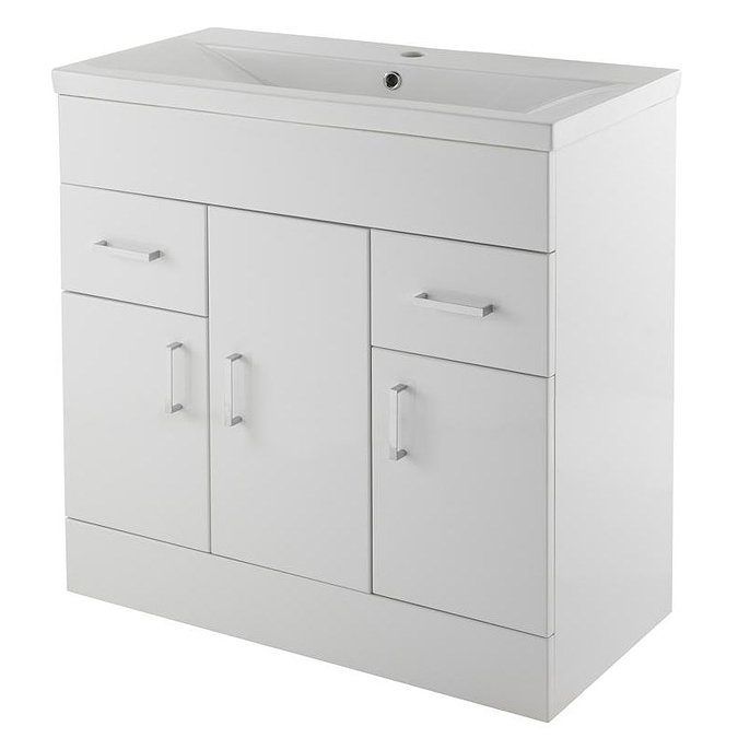 Premier Eden Minimalist Gloss White Vanity Unit W800 x D400mm - VTNB800 Large Image