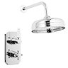 Premier Edwardian Twin Concealed Thermostatic Shower Valve with 8" Apron Fixed Head Profile Large Im
