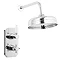 Premier Edwardian Twin Concealed Thermostatic Shower Valve with 8" Apron Fixed Head Profile Large Im