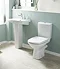 Premier - Hamilton 4 Piece Bathroom Suite - Toilet & 1TH Basin w Pedestal - 3 x Basin Size Options L