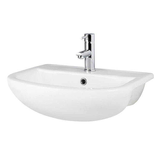 Premier Harmony 500mm Semi Recess Basin - 1TH - NCH305 Large Image