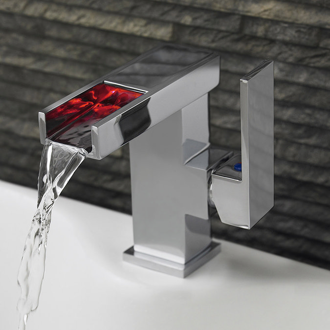 Ultra LED Side Action Cloakroom Mono Basin Mixer Inc. Waste - MIN385 Feature Large Image