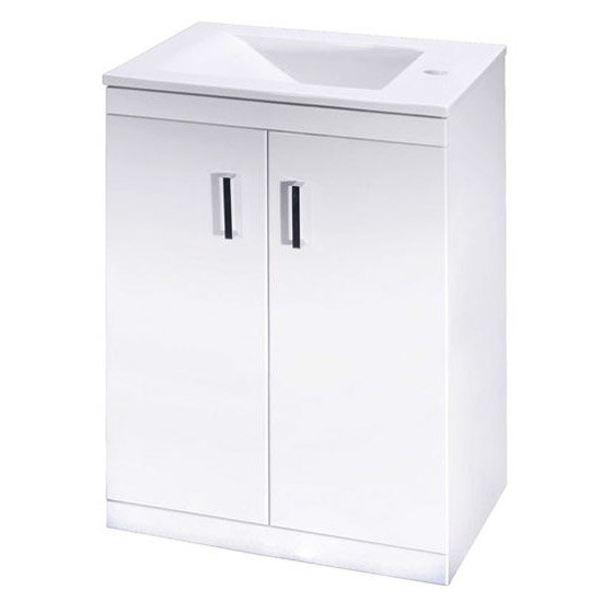 Nuie - Liberty Floor Standing Vanity Unit - High Gloss White W550 x ...