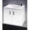 Premier - Liberty Wall Mounted Vanity Unit - High Gloss White W550 x D335mm - FLI004 Profile Large Image