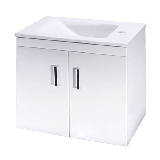 Premier - Liberty Wall Mounted Vanity Unit - High Gloss White W550 x D335mm - FLI004 Large Image