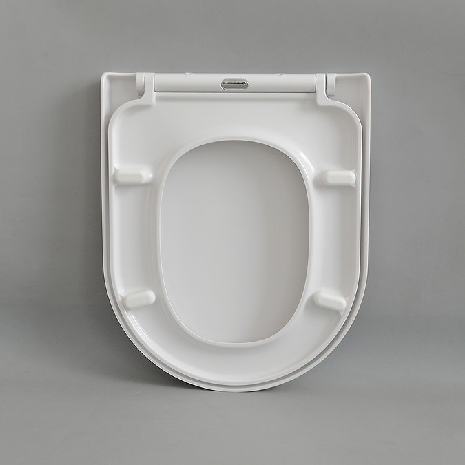 Nuie Luxury D-Shape Soft Close Toilet Seat with Square Edge, Top Fix, Quick Release