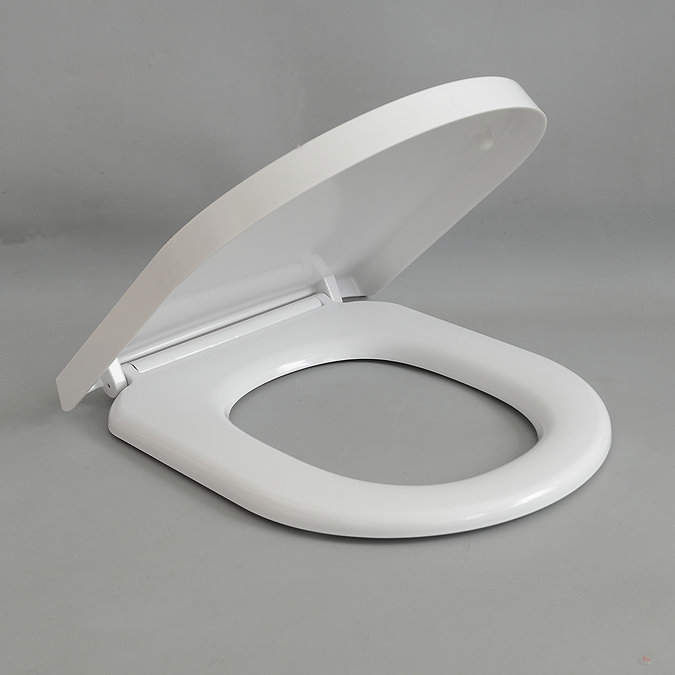 Nuie Luxury D-Shape Soft Close Toilet Seat with Square Edge, Top Fix, Quick Release