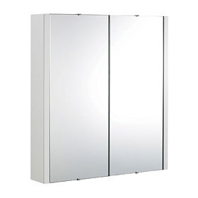 Premier Minimalist 2-Door Bathroom Mirror Cabinet (Width 617mm) VTY052 Large Image