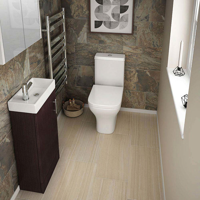 Premier - Minimalist Compact Floor Standing Basin Unit W400 x D222mm - Ebony - NVX392  Profile Large