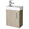 Premier - Minimalist Compact Wall Hung Basin Unit W400 x D222mm - Light Oak - NVX882 Large Image