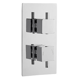 Premier - Minimalist Square Twin Concealed Thermostatic Valve with Diverter - JTY302 Large Image