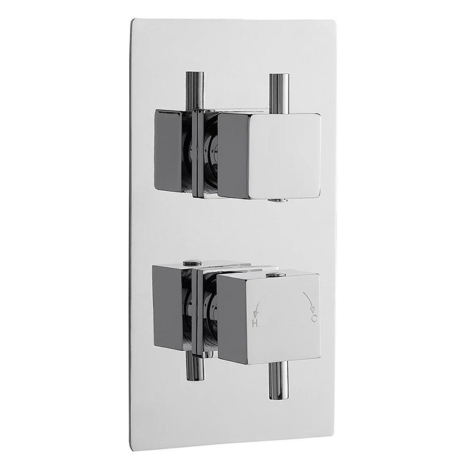 Premier - Minimalist Square Twin Concealed Thermostatic Valve with Diverter - JTY302 Large Image