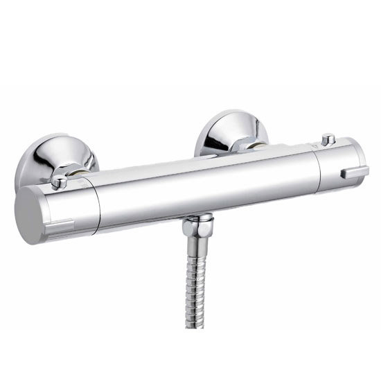 Premier - Modern ABS Round Thermostatic Bar Valve with Slider Rail Kit - Chrome Feature Large Image