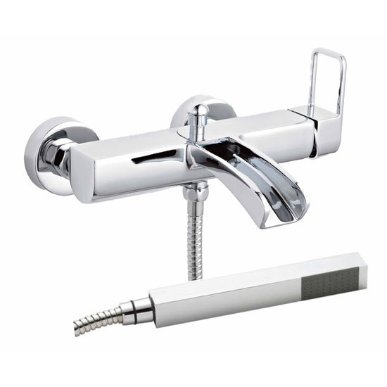 Ultra Nevada Wall Mounted Open Spout Bath/Shower Mixer with Kit & Wall ...