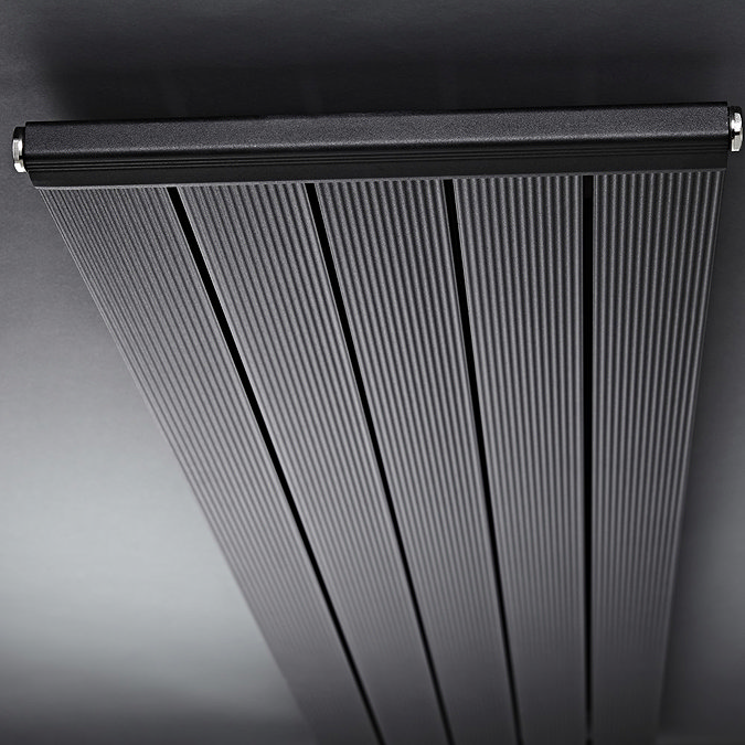 Premier - Palisade Designer Radiator 1800 x 370mm - Black - MTY115 Profile Large Image
