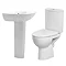 Premier - Pandora 4 Piece Bathroom Suite - CC Toilet & Basin with Pedestal - 1 or 2 Tap Hole Options