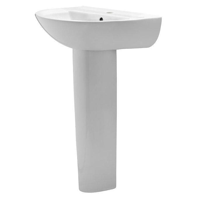 Premier - Pandora 550 Basin with Pedestal - 1 or 2 Tap Hole Options Large Image