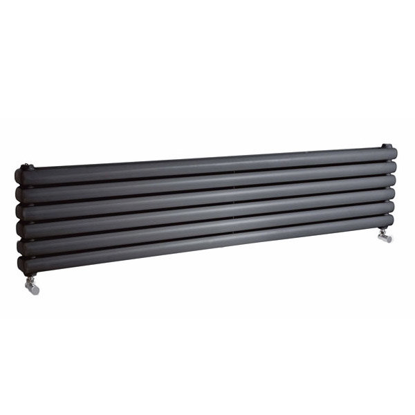 Premier - Peony Horizontal Double Panel Radiator - 383 x 1500mm - Anthracite Large Image