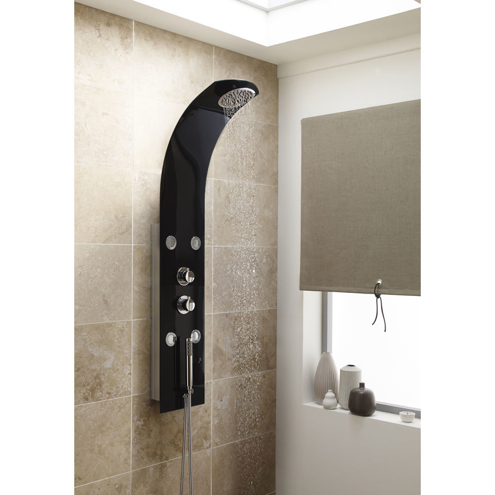 Premier Portent Black Thermostatic Shower Panel Victorian Plumbing