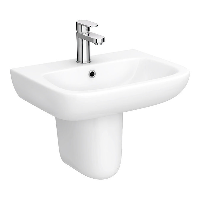 Nuie Renoir Compact Basin & Semi Pedestal - 1 Tap Hole