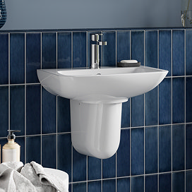 Nuie Renoir Compact Basin & Semi Pedestal - 1 Tap Hole
