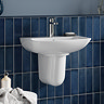 Nuie Renoir Compact Basin & Semi Pedestal - 1 Tap Hole