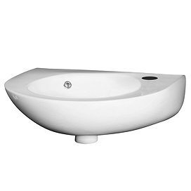 Premier - Round 350mm Wall Hung Cloakroom Basin - 1 Tap Hole - NCU932 Large Image