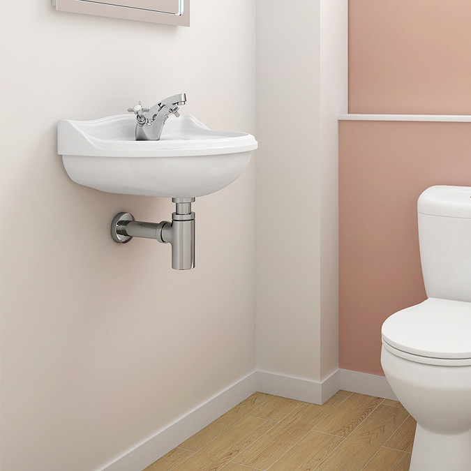 Old London - Chancery Wall Hung Cloakroom Basin (500mm Wide - 1 Tap Hole) Profile Large Image