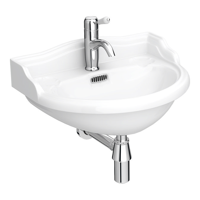Old London - Chancery Wall Hung Cloakroom Basin (500mm Wide - 1 Tap Hole) Feature Large Image