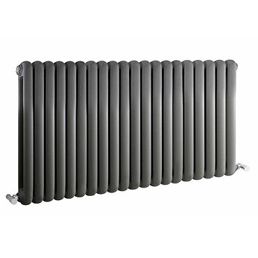 Nuie - Salvia Double Panel Radiator - 635 x 1210mm - Anthracite - HSA007  Profile Large Image
