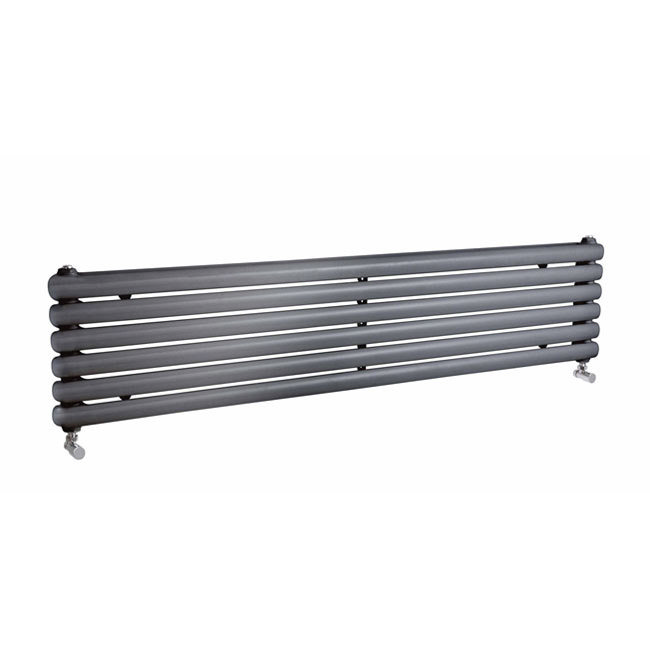 Premier - Salvia Horizontal Double Panel Radiator - 383 x 1500mm - Anthracite Large Image