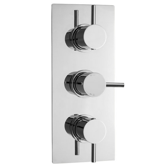 Ultra Quest Triple Thermostatic Valve with Round Shower Head & Handset Profile Large Image