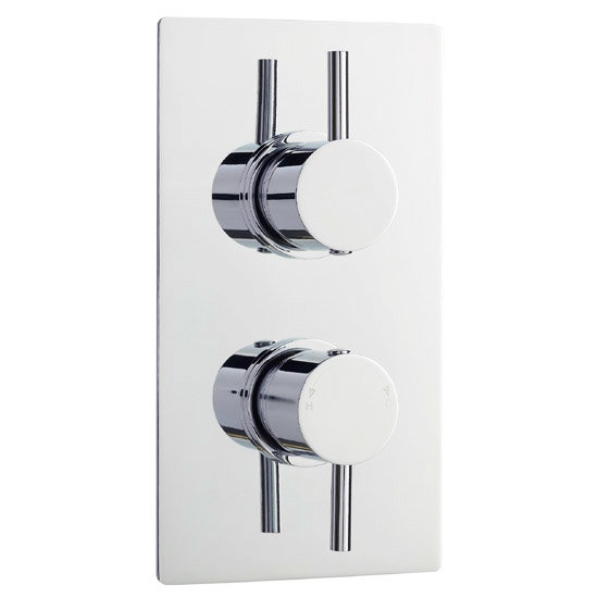 Premier - Series F II Twin Concealed Thermostatic Shower Valve with Round Shower Head Profile Large 