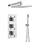 Ultra Series L Triple Thermostatic Valve with Square Shower Head + Handset Large Image