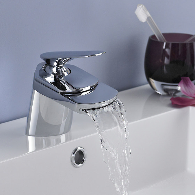 Nuie Luxury Wide Spout Mono Basin Mixer Inc. Waste - UTY385  Profile Large Image