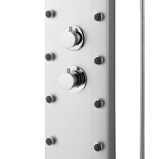 Premier - Thermostatic Shower Panel with Fixed Shower Head, 10 Body Jets & Shower Kit - AS306 Featur