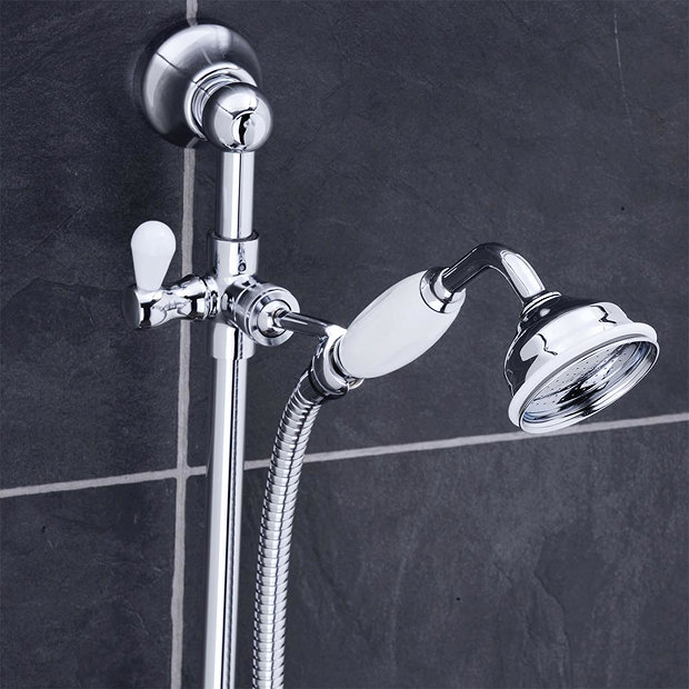 Premier Traditional Dual Exposed Thermostatic Shower Valve with Slider Rail Kit Profile Large Image