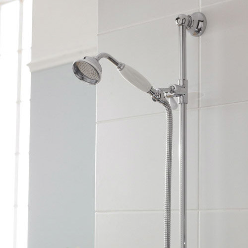 Premier - Traditional Exposed Thermostatic Triple Shower Valve w Riser, 4" Rose & Slide Rail Kit Sta