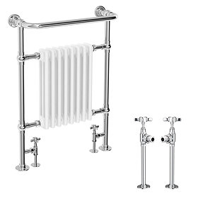 Bloomsbury Antique Brass 498 x 1194mm Floor Mounted Towel Rail