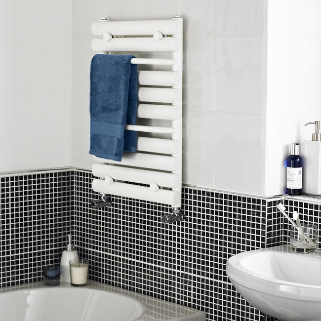 Premier - Vertical Heated Towel Rail - 650 x 445mm - White - MTY081 Feature Large Image