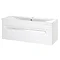 Premier - 1000 x 400mm Wall Mounted Mid Edge Basin & Cabinet - Gloss White - VTWE1000 Large Image